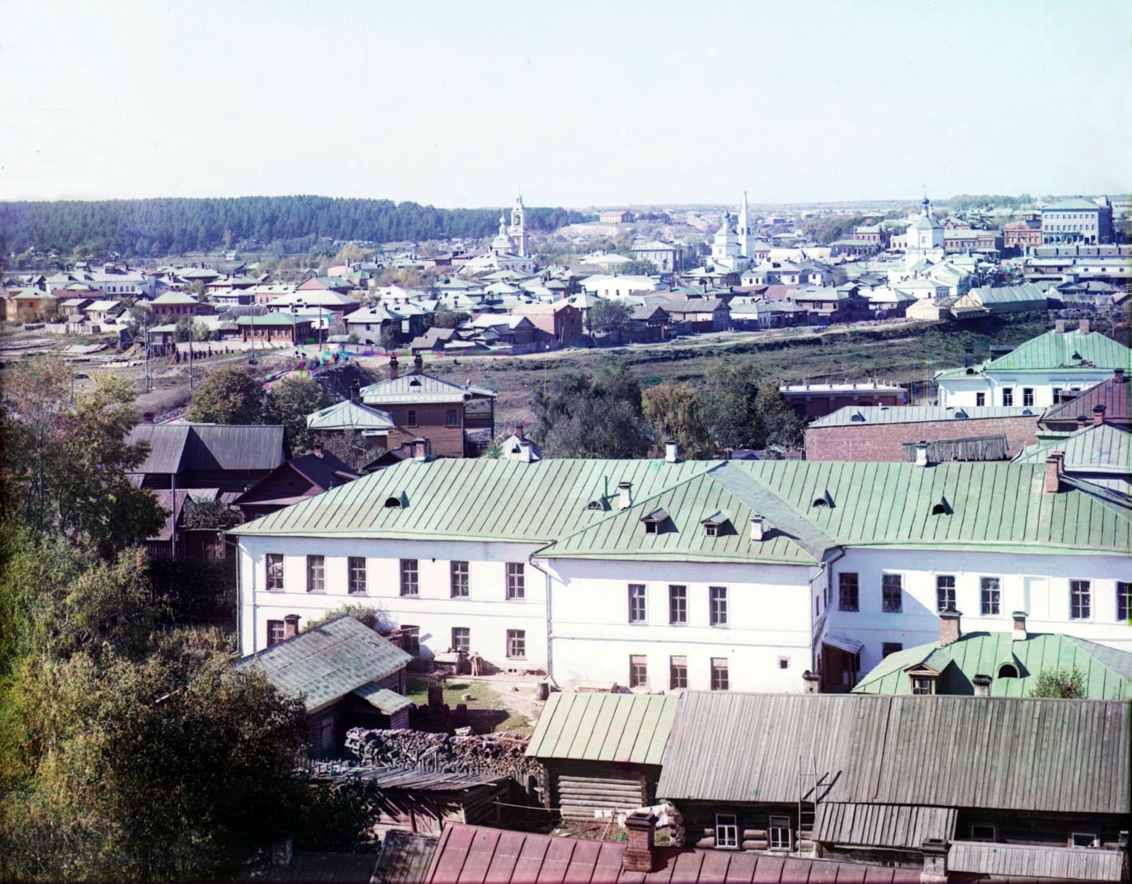 Вид на город Кинешму. 1910 г. Фото С.М.Прокудина-Горского